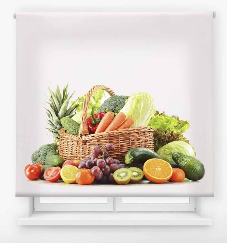 Estor enrollable con diseño Vegetales y frutas